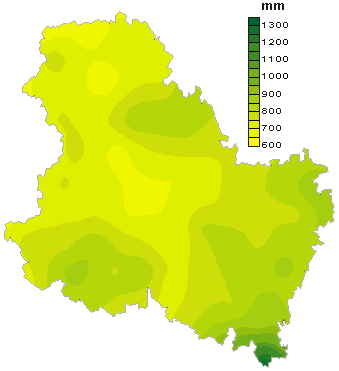 precipitations dans l'Yonne