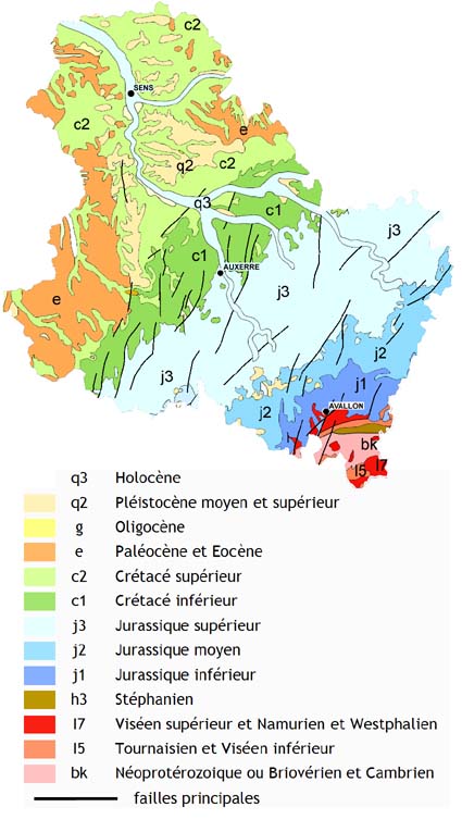 L&amp;#39;Yonne : Geologie - Speleo Club de Chablis